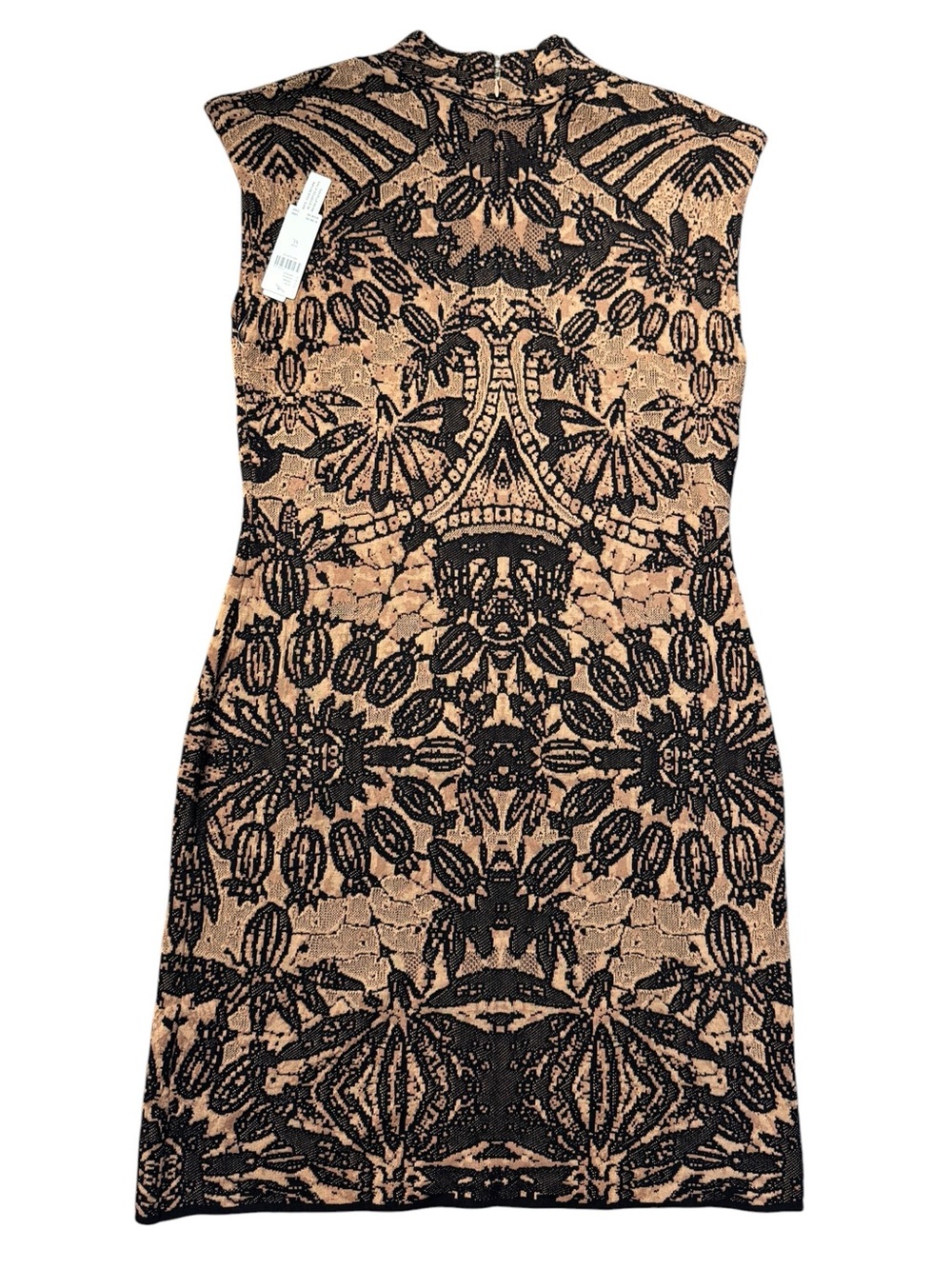 By Anthropologie Mock-Neck Cap-Sleeve Slim Knit Mini Dress size XL NWT - Picture 6 of 10